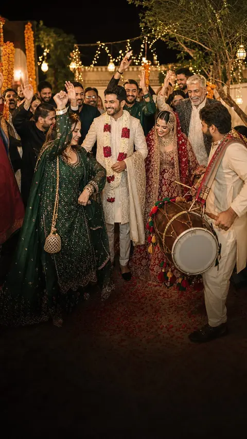A lively wedding celebration