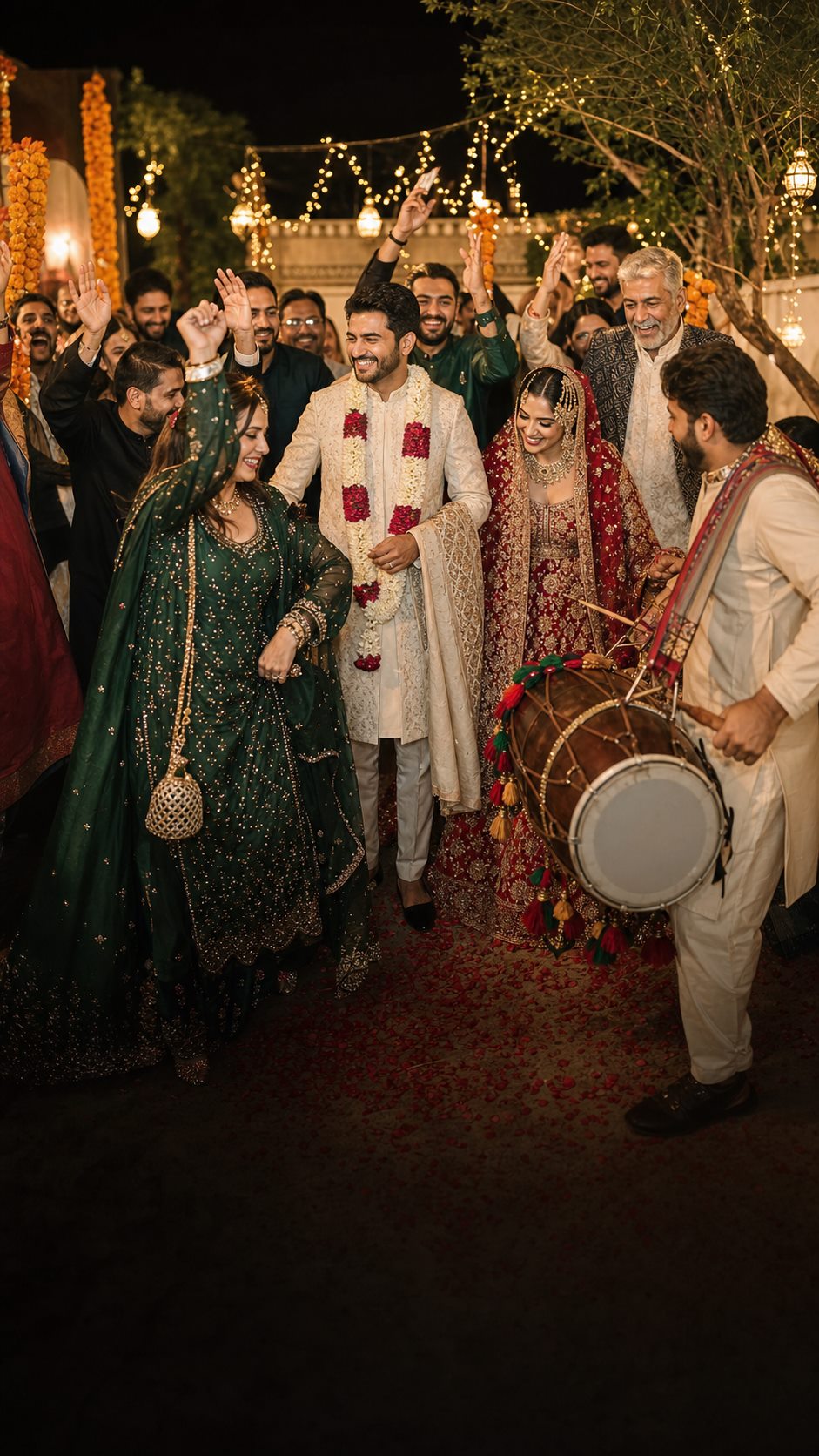 A lively wedding celebration
