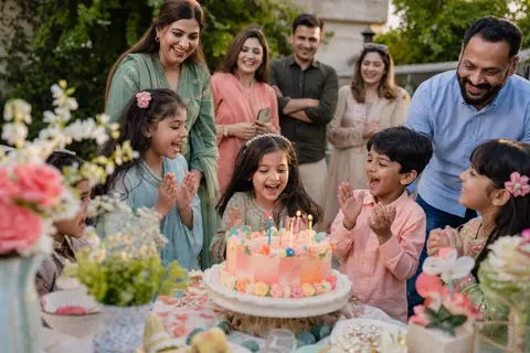 Children celebrating a birthday