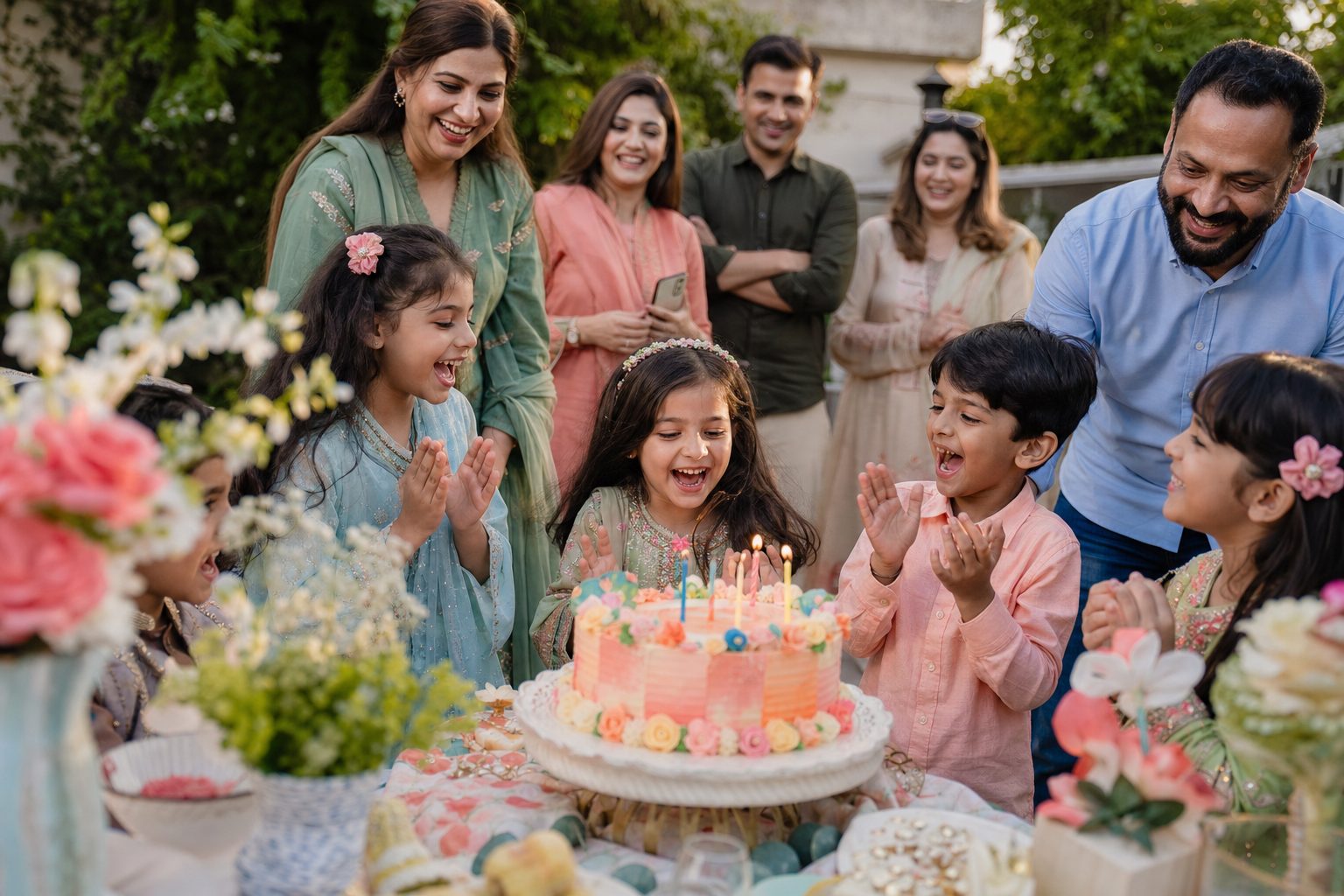 Children celebrating a birthday