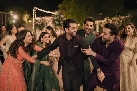 Guests dancing